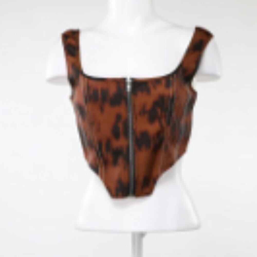 Missguided Crop Top Black Brown 6